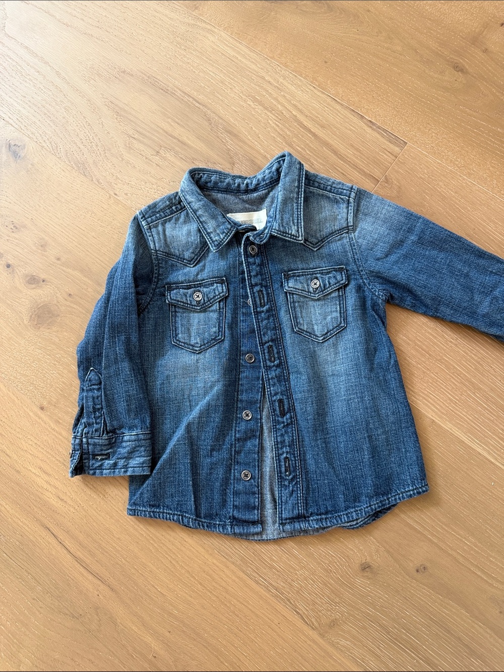 Diesel Kids Dark Blue Denim Button-Down Shirt